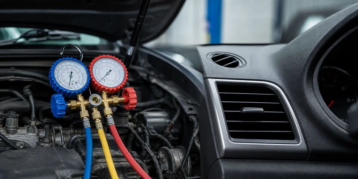 Automotive air-conditioning gauges and dashboard vent