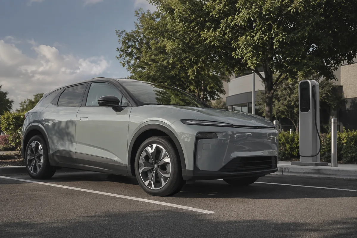 Illustration: A parked electric crossover illustrates an EV tire application.