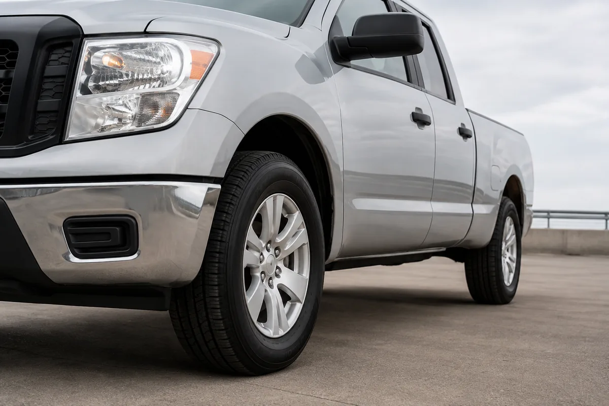 Illustration: A parked pickup illustrates a light-truck tire application.
