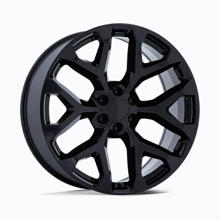 Replicas Performance PR177 22X9 6X139.7 78 +24 GLOSS BLACK wheel available from Titan Tire & Wheels