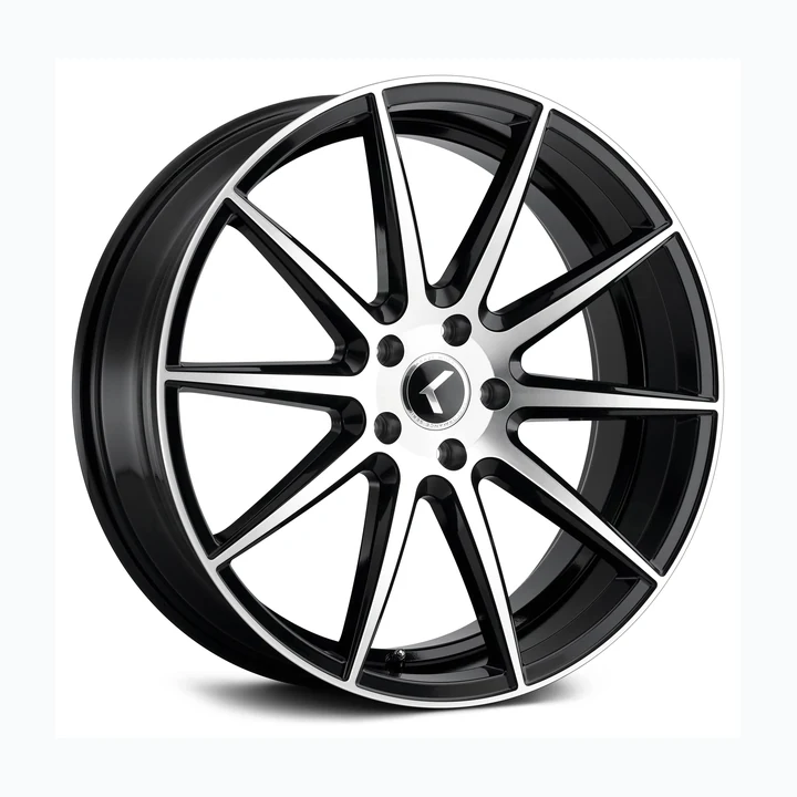 KRAZE Gloss Black Machined Face 18×8 5x114.3 wheel available from Titan Tire & Wheels