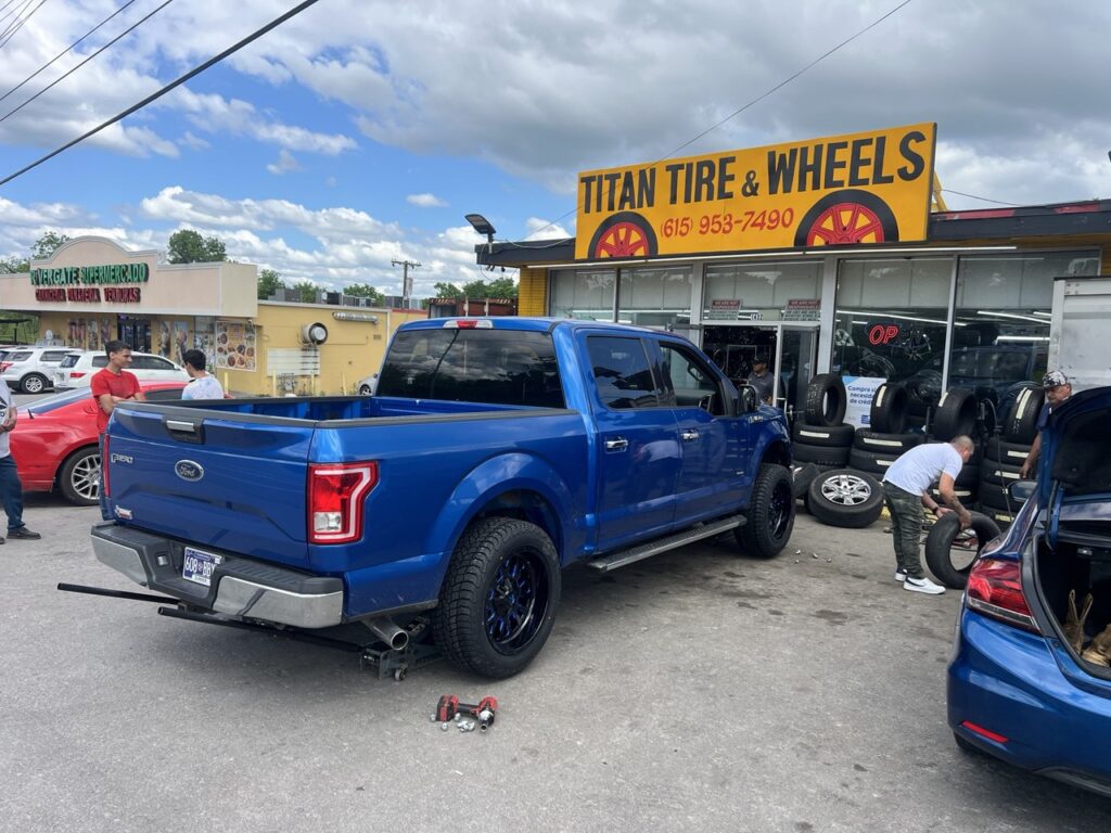 F-150 parked at Titan Tire & Wheels in Madison with new Fuel wheels installed
